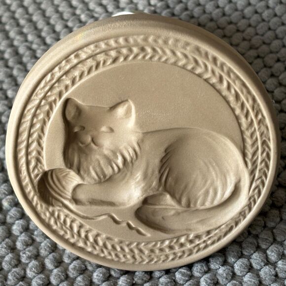 Brown Paper Bag Cookie Art Press 1995 Contented Cat #9 Retired Mold Press Mouse - Picture 5 of 8